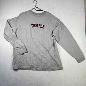 Temple University‎ Long Sleeve Tee XL Gray Jansport Collegiate Logo Vintage